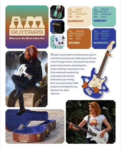 A and M Guitars promotional materials presentation