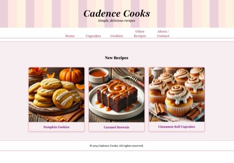 Cadence Cooks homepage