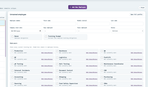 Garon Foods custom Electron employee application