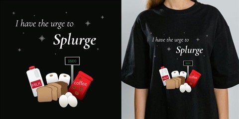 Splurge branded T-shirt presentation