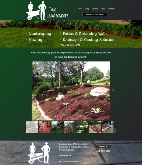 Two Landscapers homepage